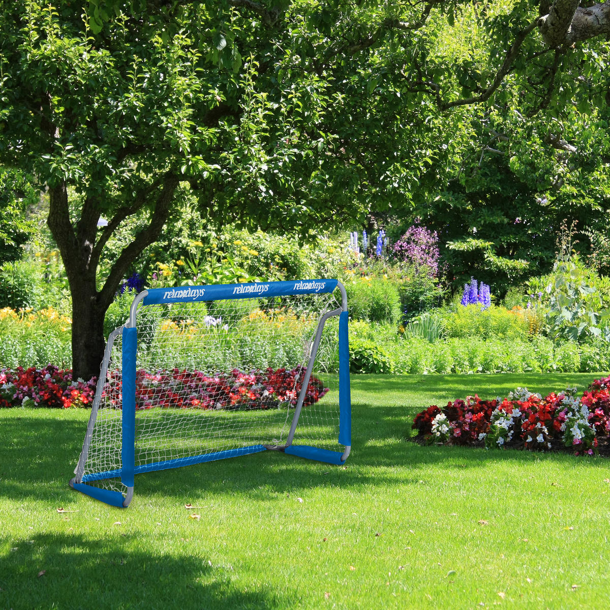 2xFUßBALLTOR - Multicolor, Textil/Metall (150/75cm) - Relaxdays