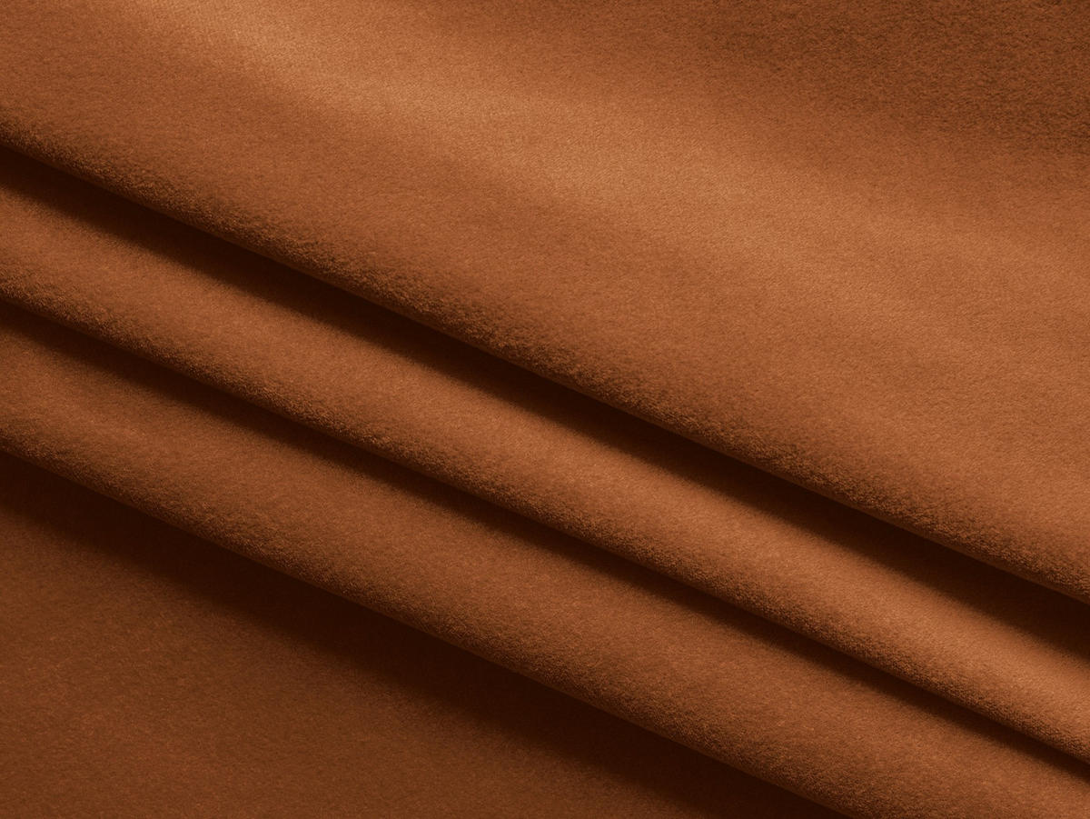 4-SITZER-SOFA Samt Stoff Orange - Terra cotta/Schwarz, Kunststoff/Textil (335/70/166cm) - Makamii