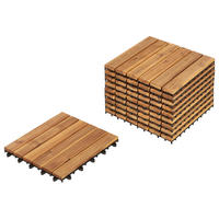 TERRASENFLIESEN 10 Stück Naturfarben Accettura - Naturfarben, Holz (30/30cm) - Beliani