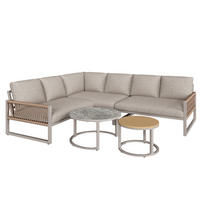 GARTENMÖBEL 123x68cm beige aus Metall und Polyester - Beige, Metall - Modfu