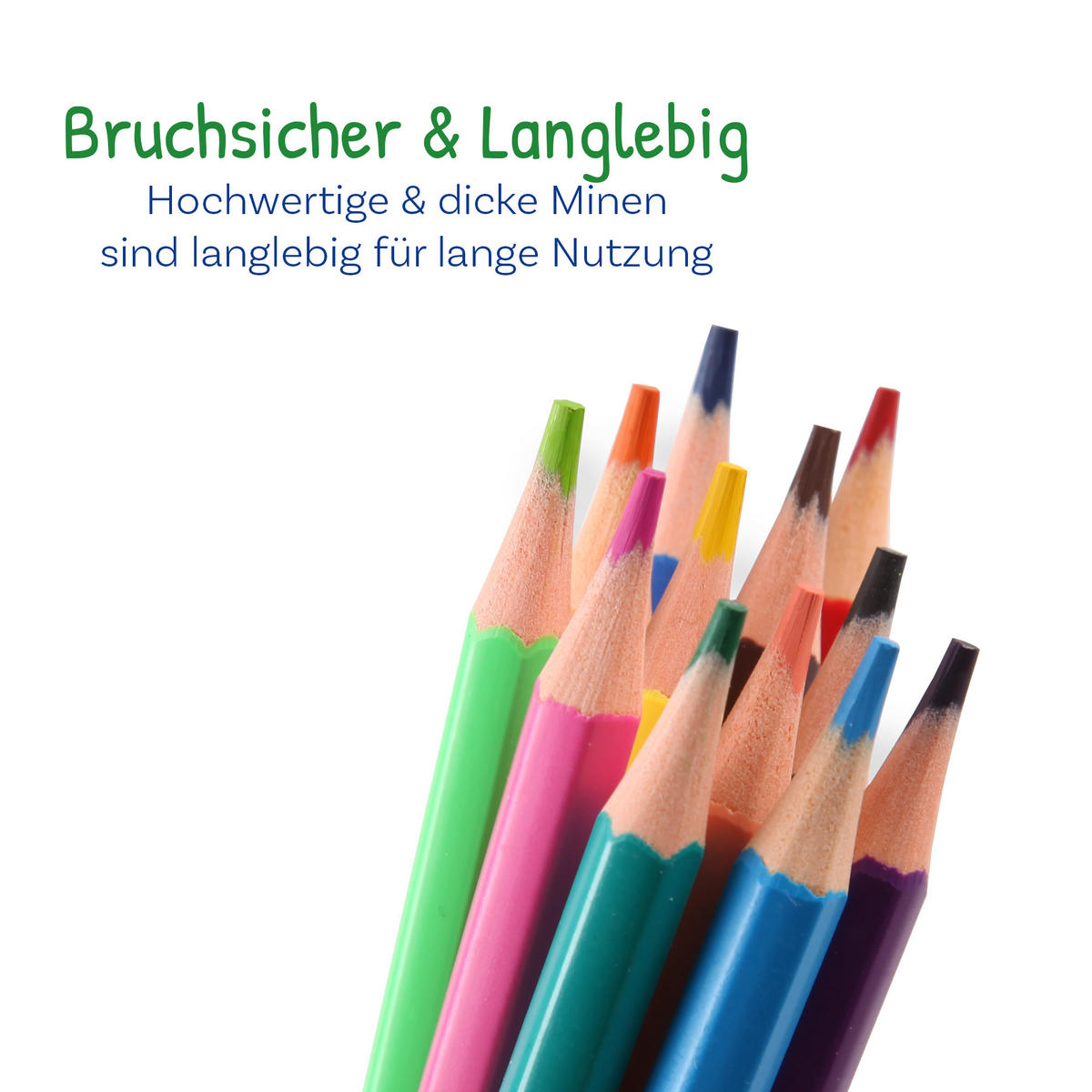 BUNTSTIFTE Set, 2 x 12er Set Farbstifte aus Holz für Kinder und Erwachsende,12 Farben - Vorgespitzte Holzstifte zum Malen oder Zeichnen - Gelb/Multicolor, Naturmaterialien (9/19cm) - Bestlivings