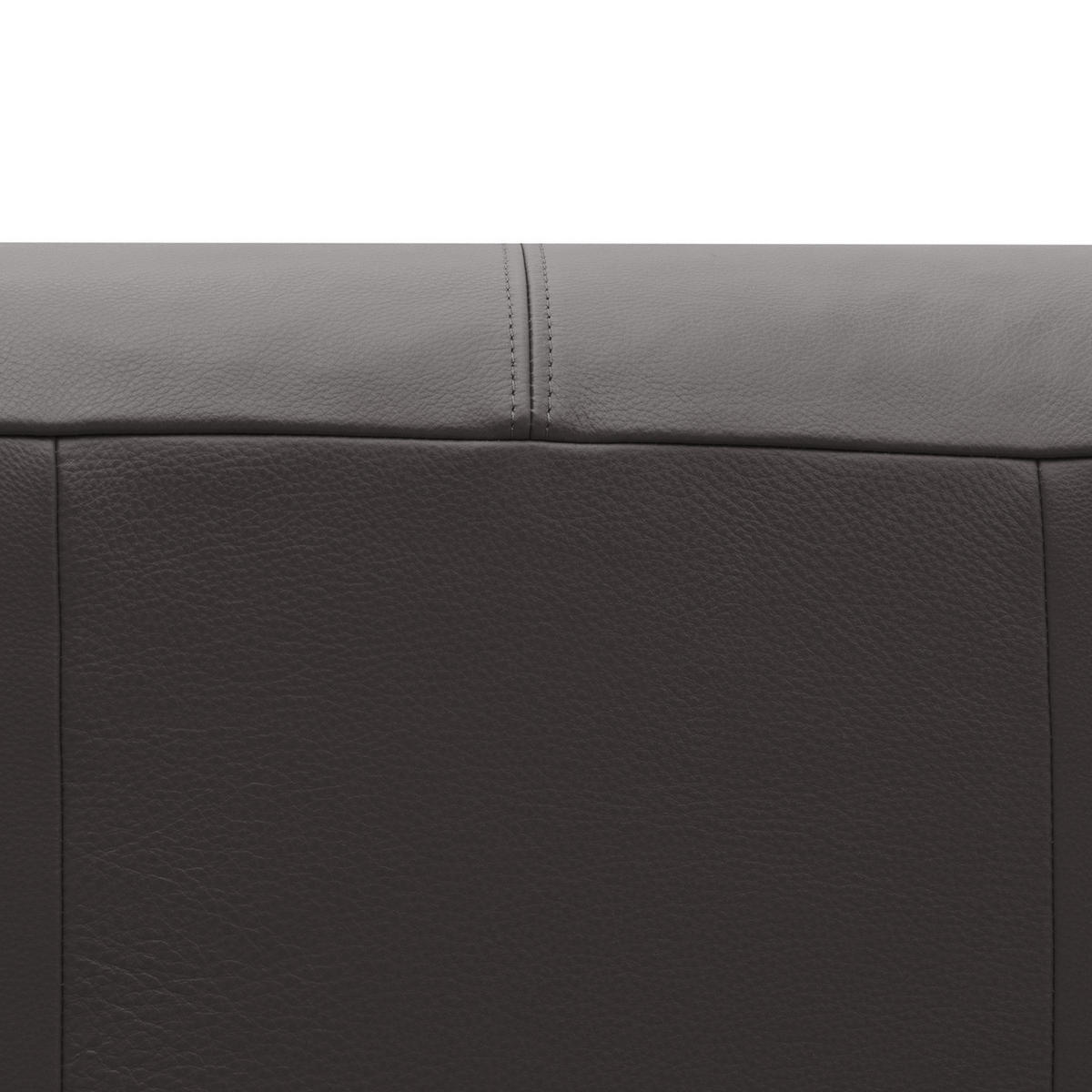 ECKSOFA mit Rundecke - Schwarz/Grau, Leder/Kunststoff (325/260cm) - home24