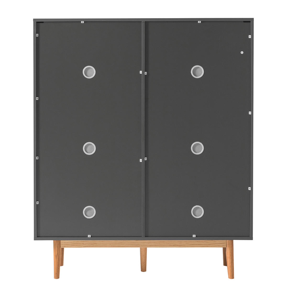 SCHUHKOMMODE mit 2 Türen - Eichefarben/Grau, Holzwerkstoff (110/132/38cm) - home24