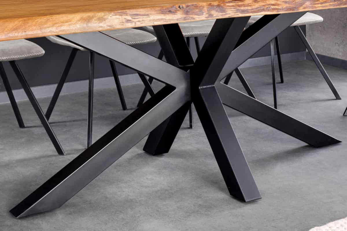 ESSTISCH MAMMUT Akazie 200cm - Schwarz/Braun, Holz/Metall (100/200/77cm) - riess-ambiente