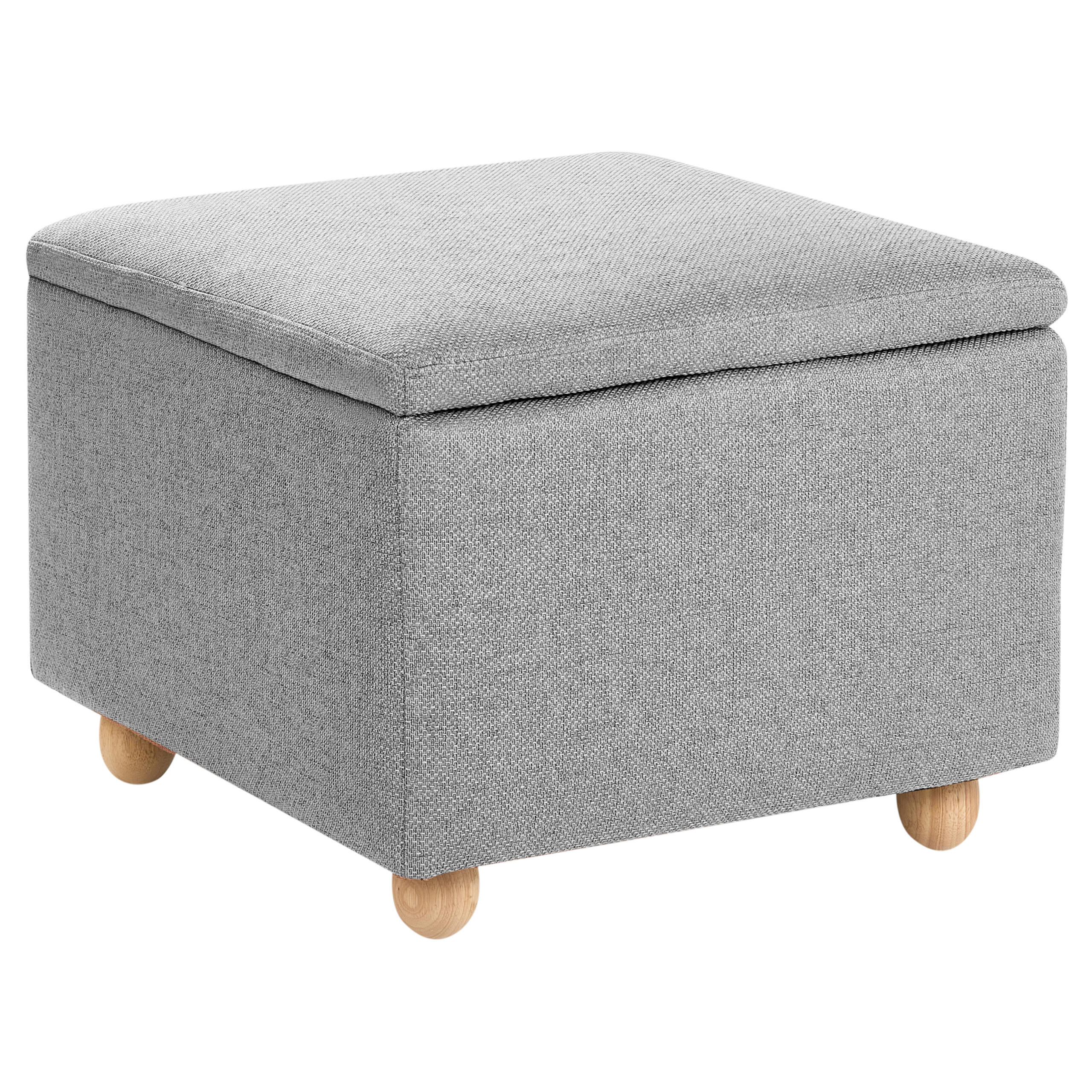 POUF mit Stauraum Stoff Hellgrau Ferndale - Hellgrau, Metall (60/46/60cm) - Beliani