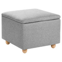 POUF mit Stauraum Stoff Hellgrau Ferndale - Hellgrau, Metall (60/46/60cm) - Beliani