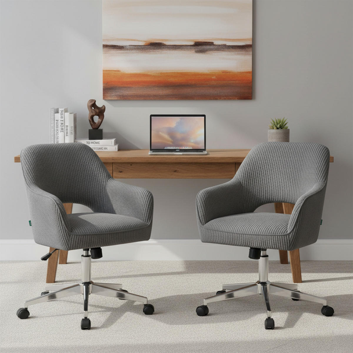 BÜROSTUHL Mika-Faro - Chromfarben/Grau, Textil/Metall (60/84/65cm) - DUBI Möbel