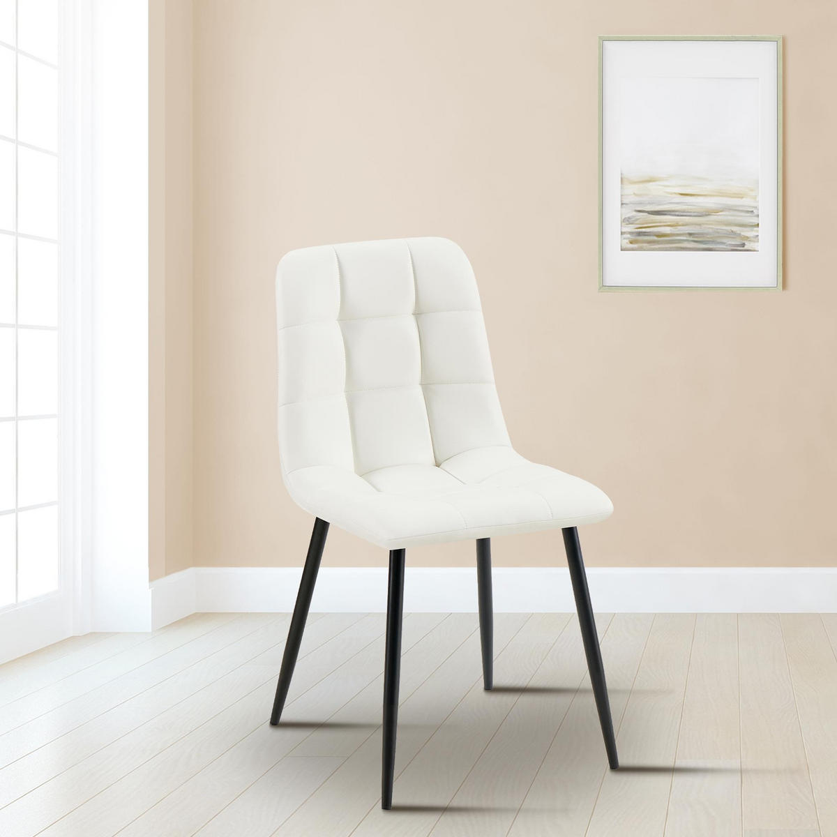 ESSZIMMERSTUHL Antibes 84x45x55 cm weiß - Weiß, Leder (45/84/55cm) - furnicato