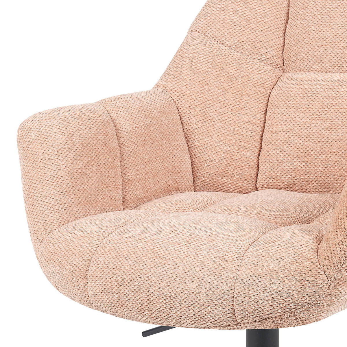 BÜROSTUHL Mika-Nuri - Schwarz/Rosa, Textil/Metall (65/78/66cm) - DUBI Möbel