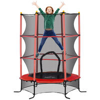 KINDERTRAMPOLIN - Rot, Kunststoff/Metall (163/163cm) - HOMCOM