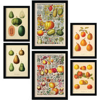 POSTER Set Mit 6 Mischen In Vintage A3 & A4 Weißer Rahmen - Weiß, Papier (29/3cm) - Nacnic