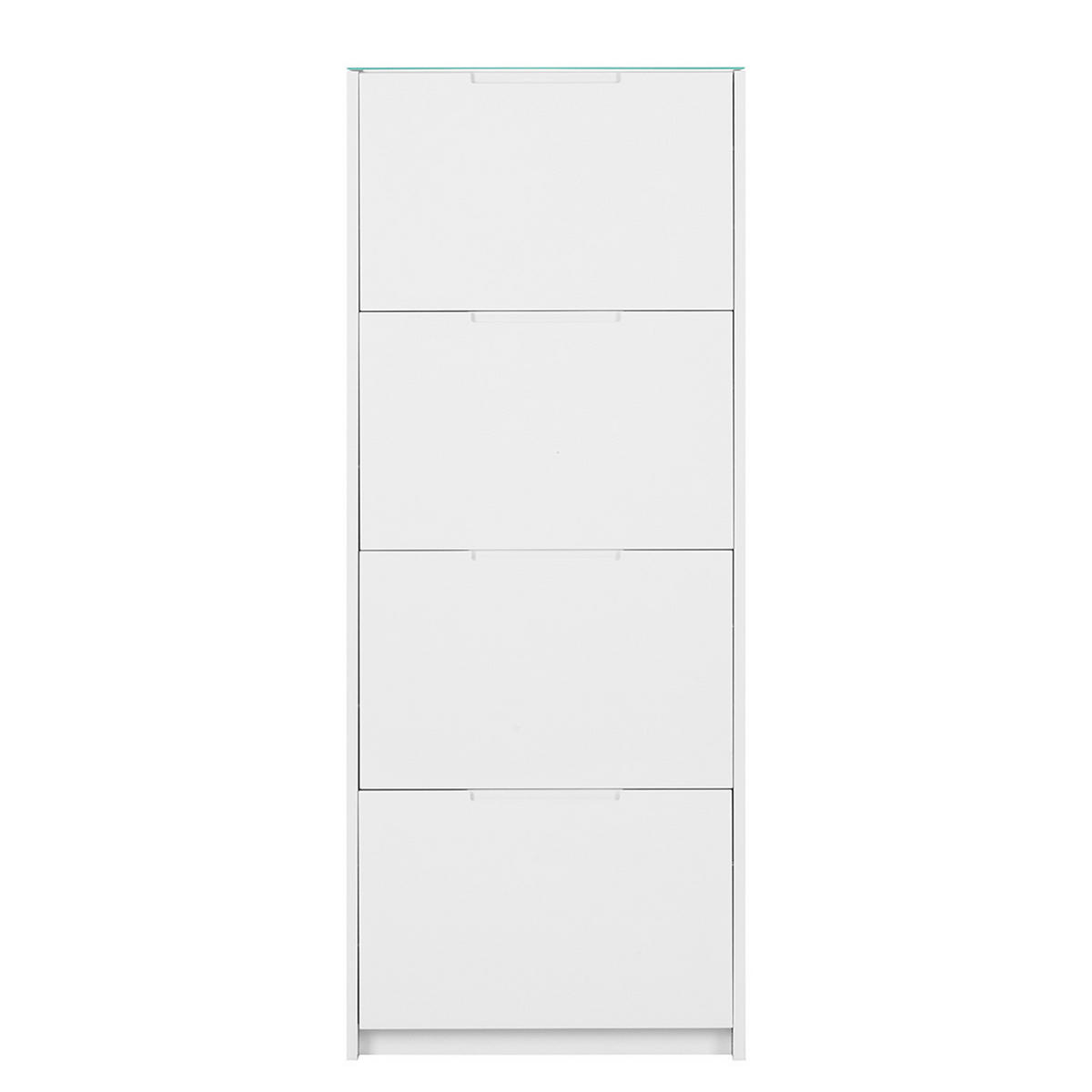 SCHUHKIPPER - Weiß Hochglanz, Holzwerkstoff (64/159/18cm) - home24