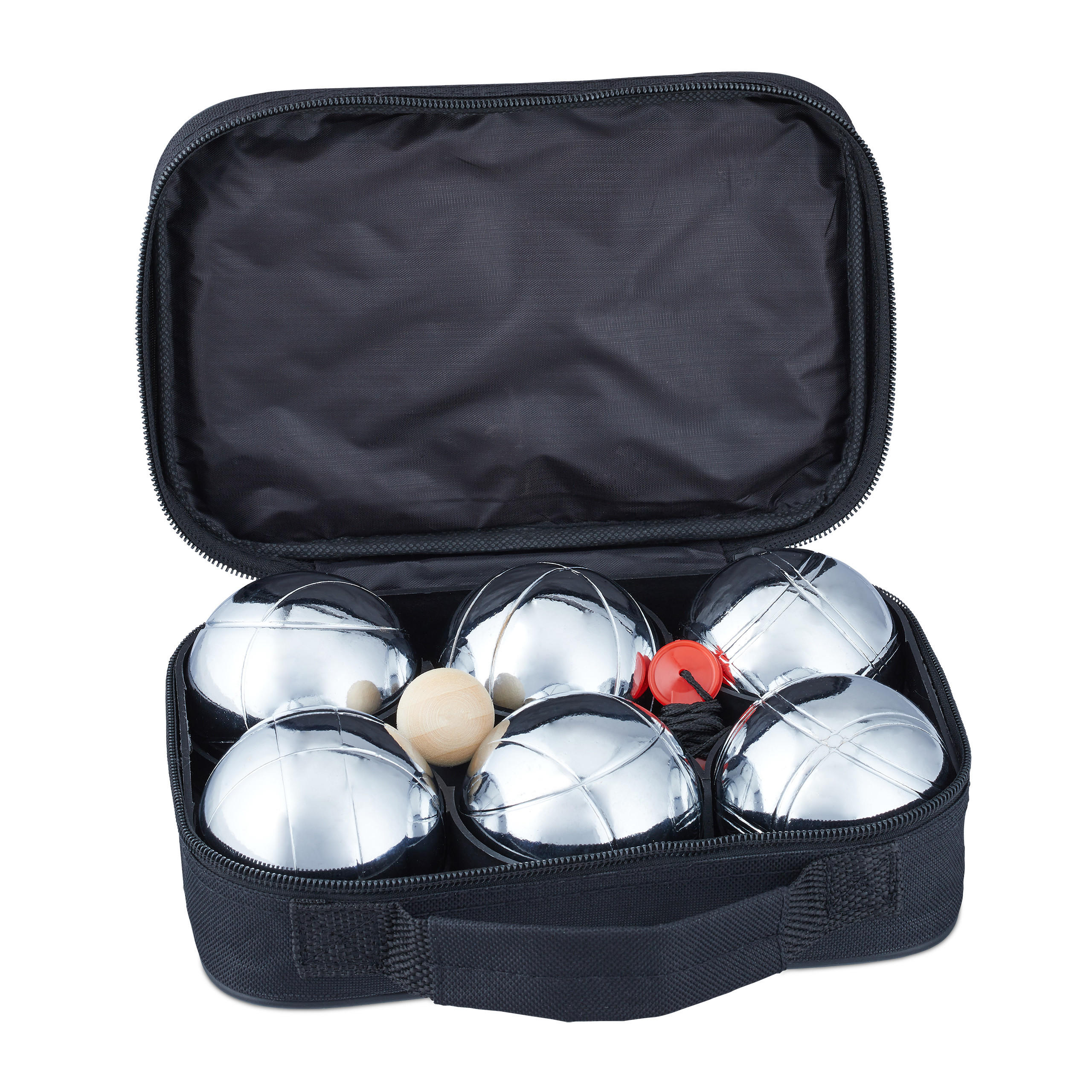 BOULE Set - Multicolor, Textil/Metall (22.5/7cm) - Relaxdays