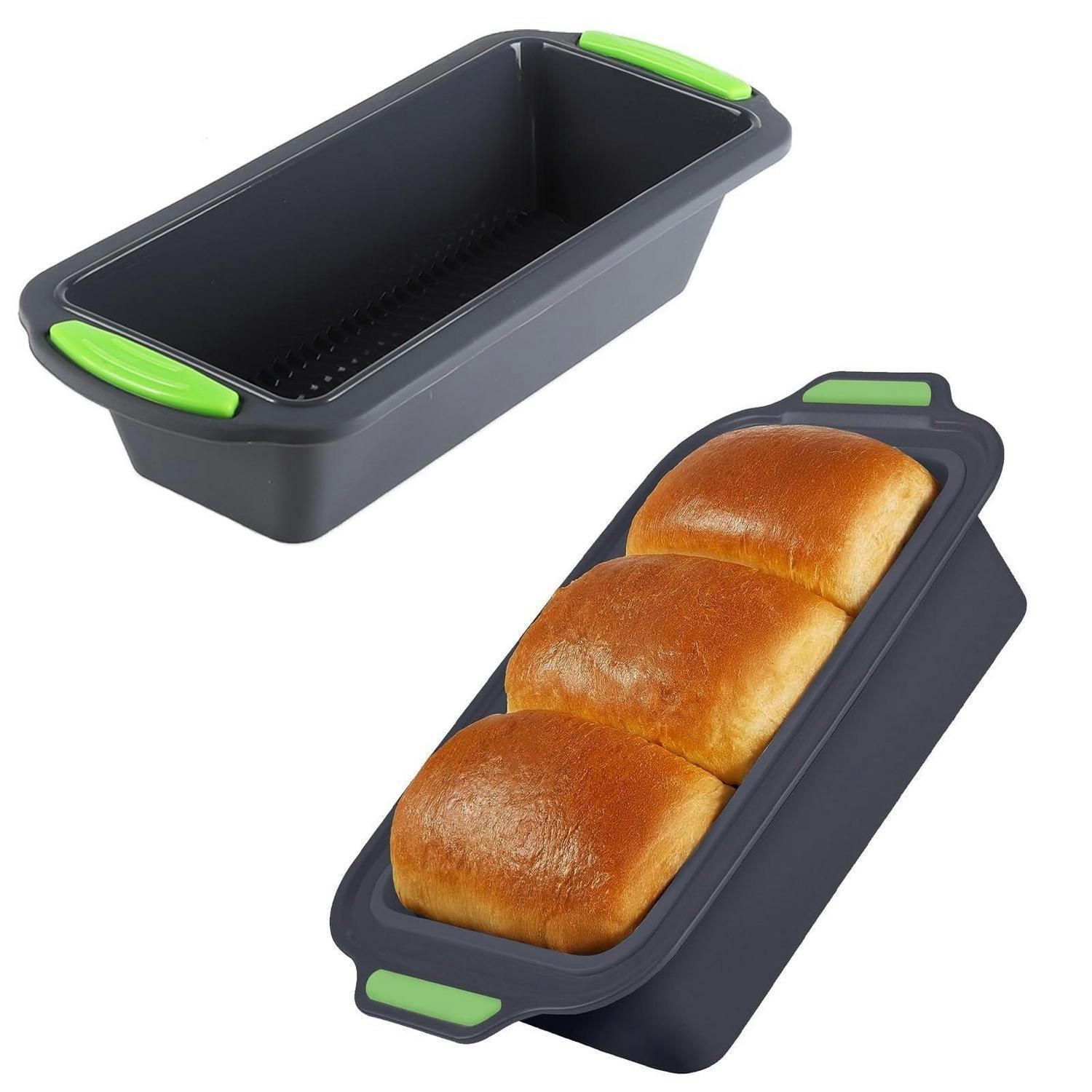 KASTENFORM 2-teiliges Set Silikon Antihaft Schwarz-Grün - Multicolor, Kunststoff (20/6.5/29cm)