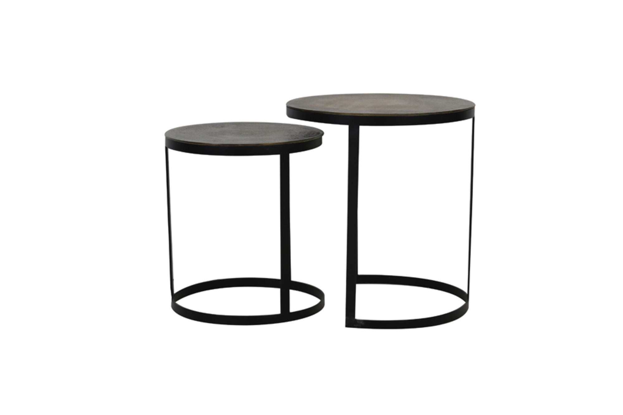 BEISTELLTISCH Trelo Bronze Ø49/52 cm 2er-Set - Bronzefarben, Metall (49/49/52cm) - Light & Living