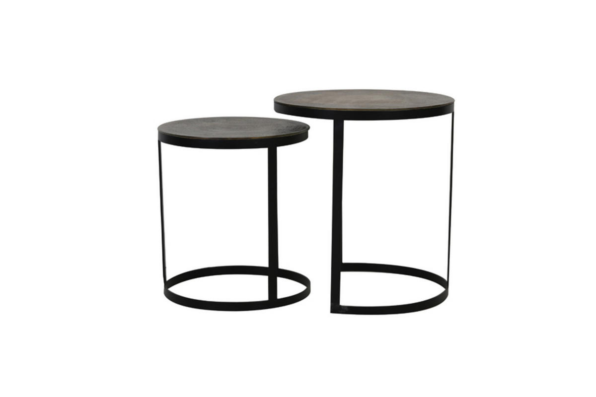 BEISTELLTISCH Trelo Bronze Ø49/52 cm 2er-Set - Bronzefarben, Metall (49/49/52cm) - Light & Living
