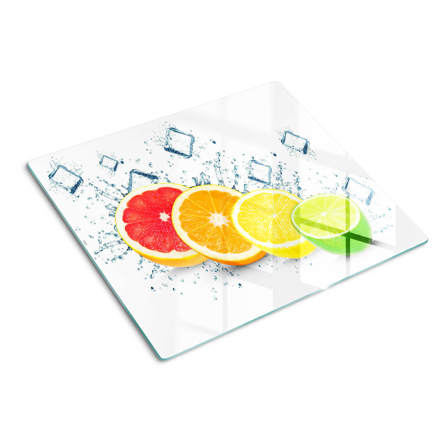 GLASPLATTE 60x52 cm Zitrusfrüchte - Multicolor, Glas (60/0.4/52cm) - TULUP