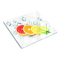GLASPLATTE 60x52 cm Zitrusfrüchte - Multicolor, Glas (60/0.4/52cm) - TULUP