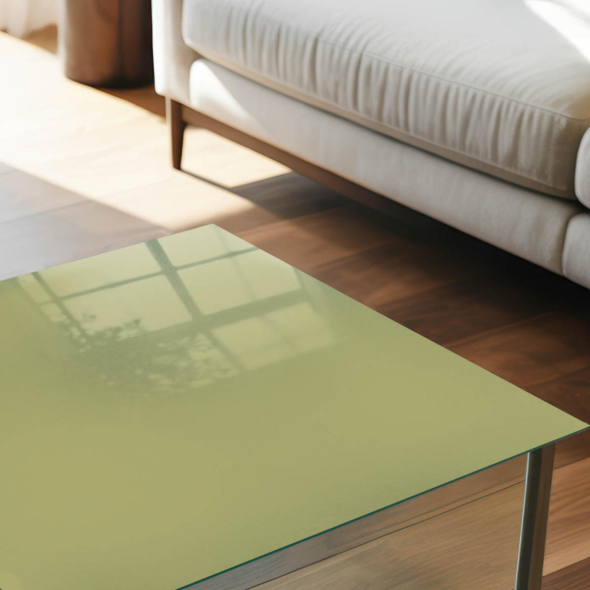 TISCHPLATTE 50x50 cm – Grüner Vintage-Stil - Violett, Glas (50/50/0.4cm) - Wallfluent