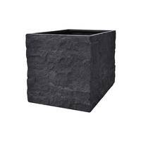 PFLANZKASTEN The Rock 53x50 cm, Steinoptik Anthrazit, Fiberstone - Anthrazit, Kunststoff (53/50/53cm) - dasmöbelwerk