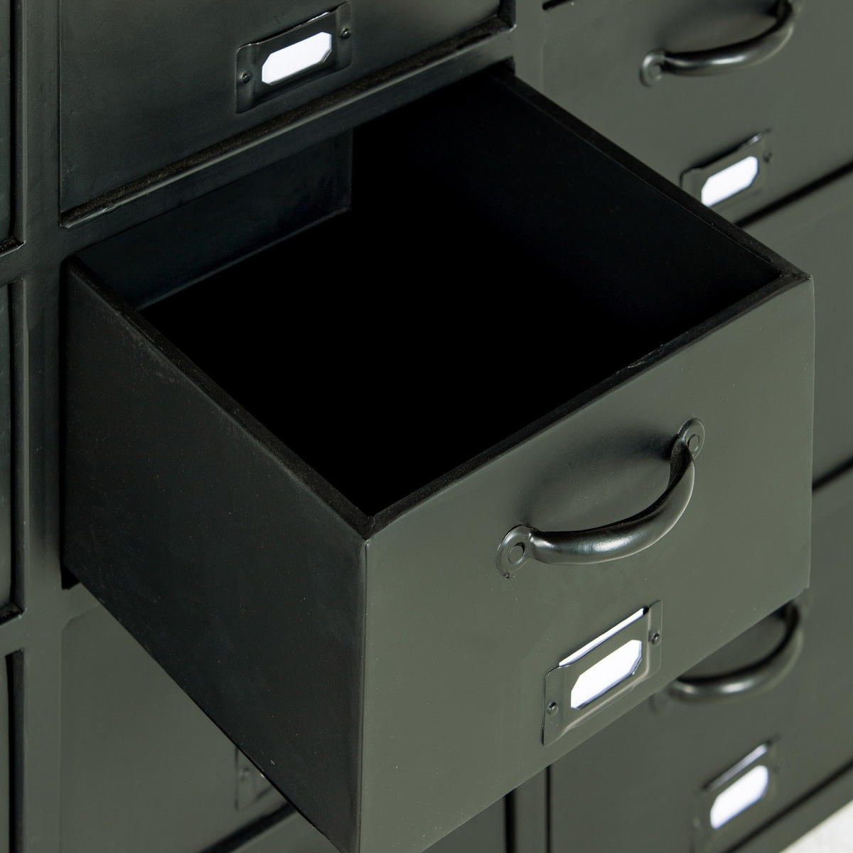 KOMMODE 15 Schubladen aus Metall, grün - Grün, Metall (88/88/37cm) - Giga Meubel