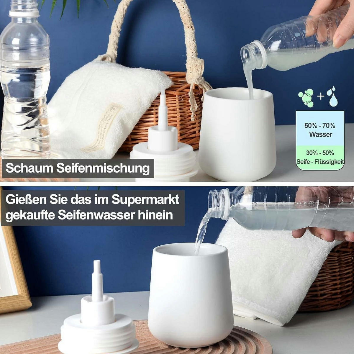 SEIFENSPENDER Keramik Weiß 350ml - Weiß, Keramik (9/12/9cm)