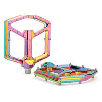 FAHRRADPEDALE CNC-Aluminium Rainbow Glossy 14 Pins - Multicolor, Metall (11/1.5/12cm)