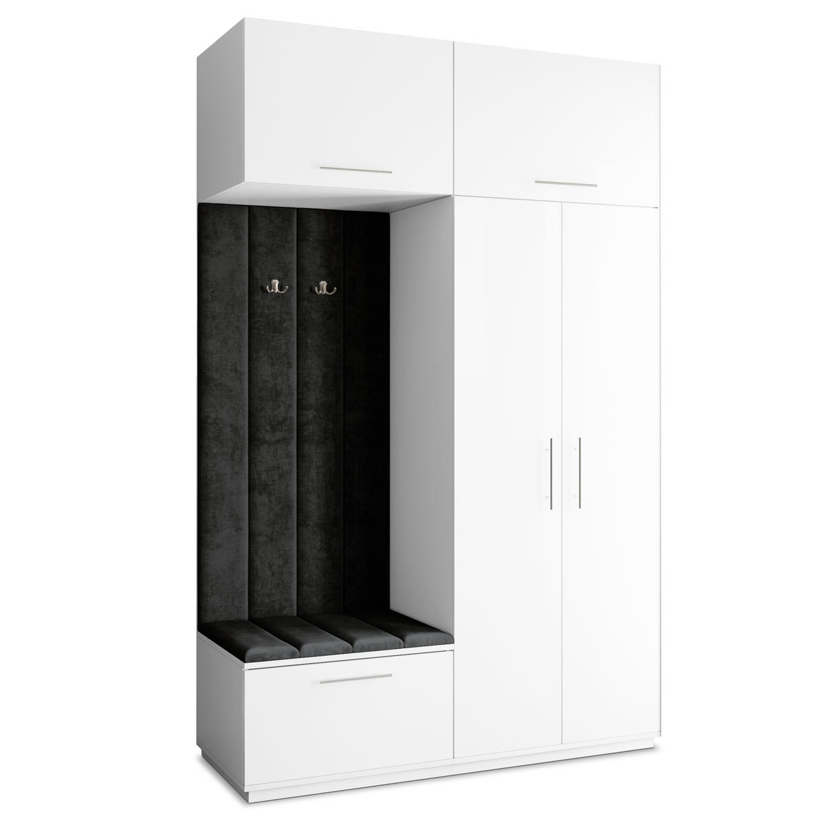GARDEROBENSCHRANK REMA 150/240/60 cm Modern Weiß - Weiß, Holzwerkstoff (150/240/60cm) - MASSENO