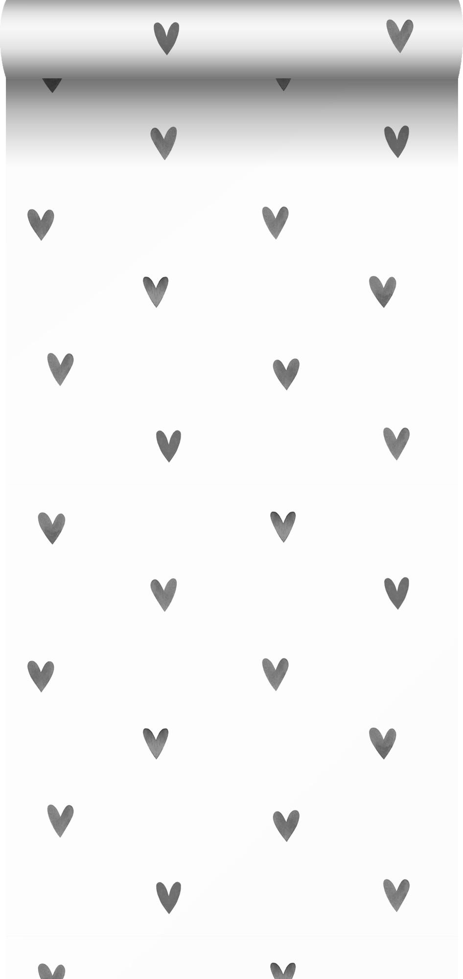 TAPETE Herzchen 53 cm x 10.05 m - Schwarz, Papier (53/0.1cm) - Sanders & Sanders