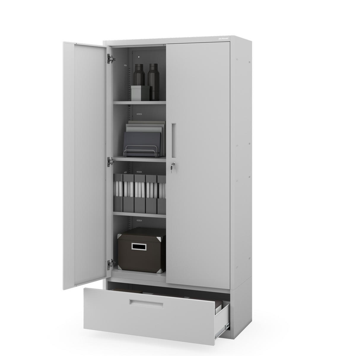 METALLSCHRANK Megan - Grau, Metall (90/185/40cm)