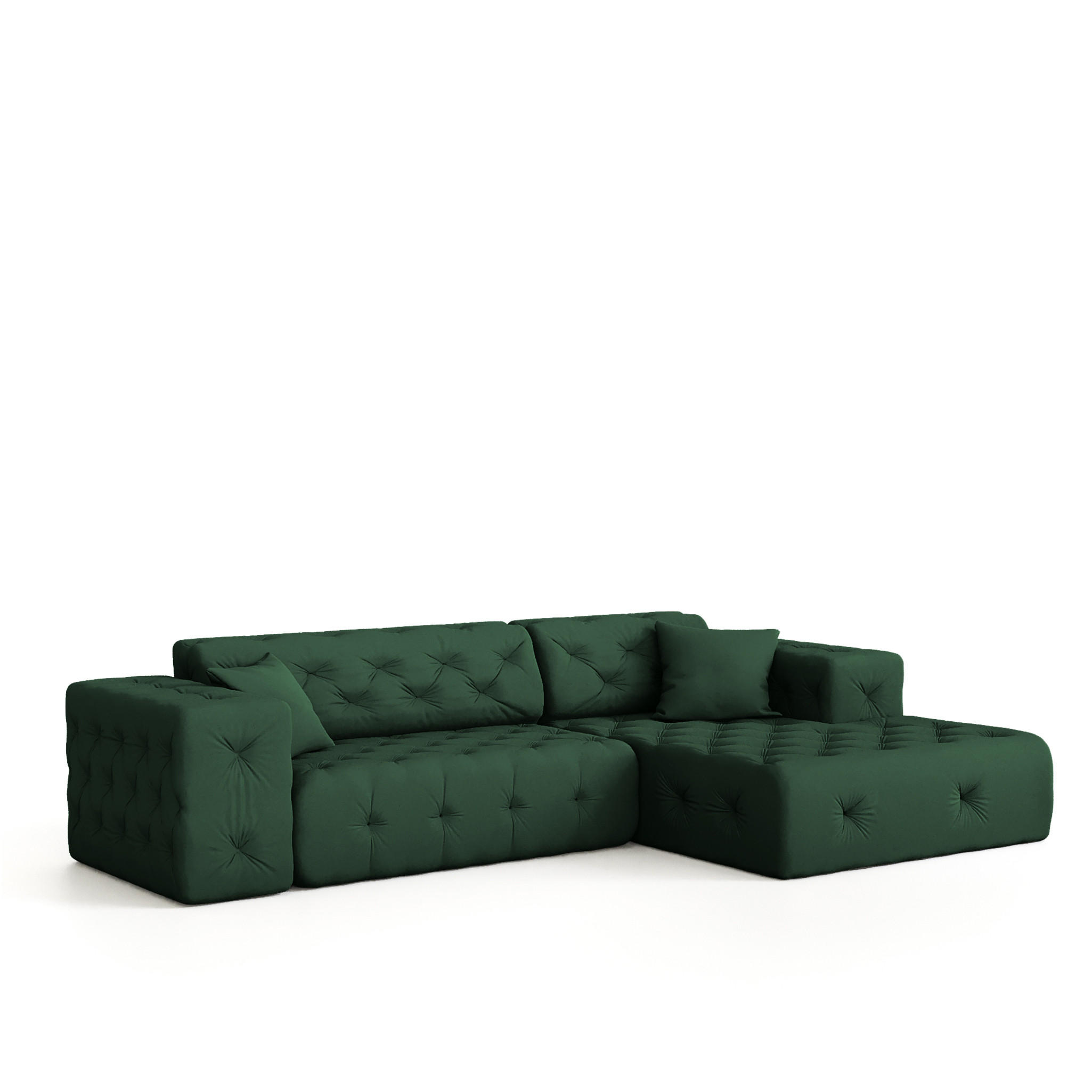 ECKSOFA Chantal - Grün, Holzwerkstoff/Textil (266/171cm) - Fun Möbel