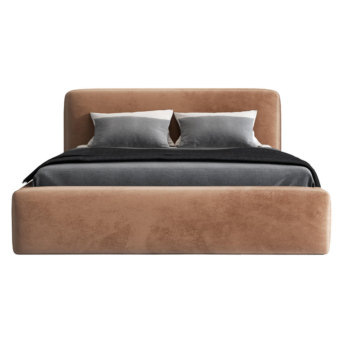 POLSTERBETT LUMO 90x200 Braun - Braun, Textil (90/200cm) - A&J MöbelLand