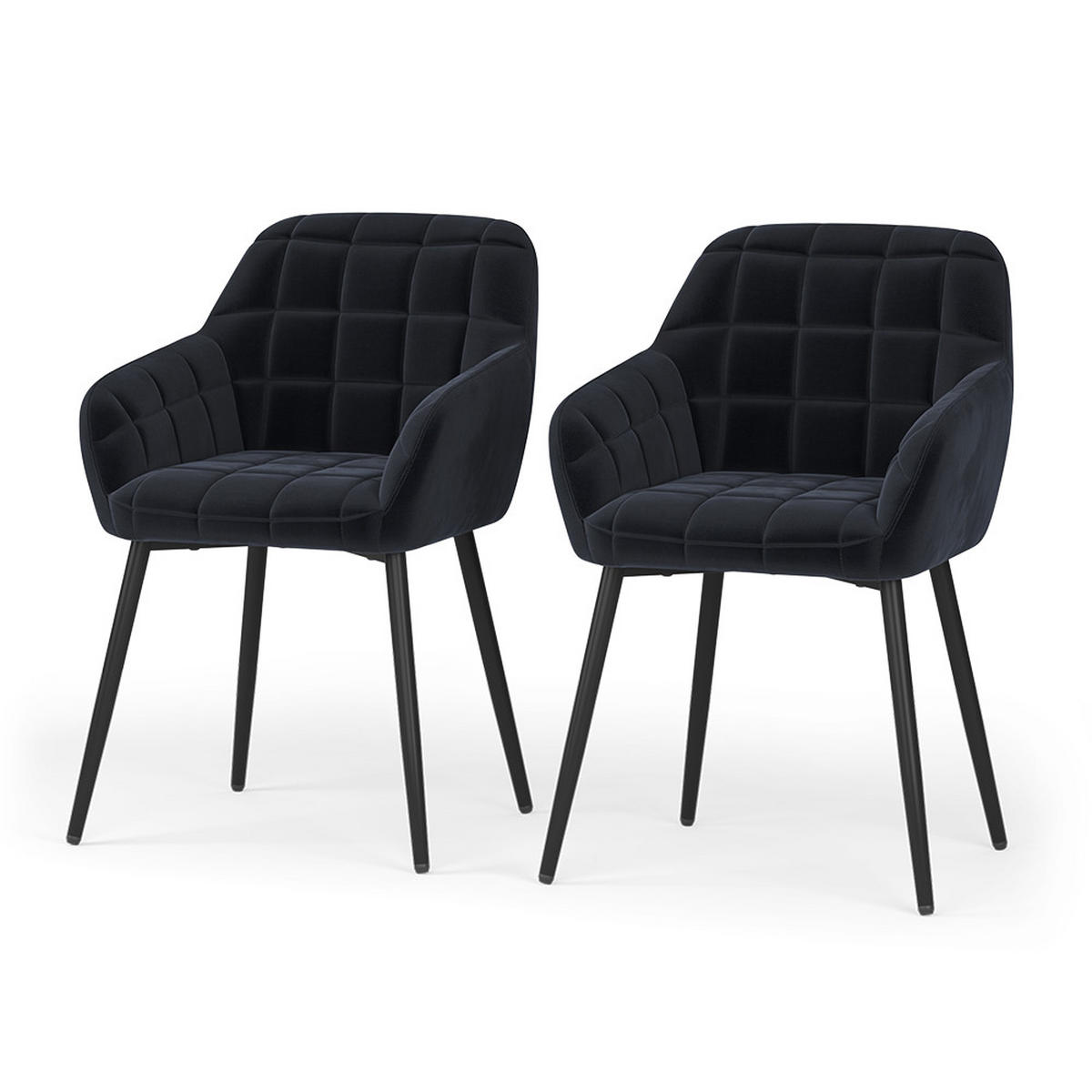 ŽIDLE JÍDELNY Relio Černá 53.5 x 55.5 cm Sada 2 kusů - černá, textil (53.5/79/55.5cm) - Vicco