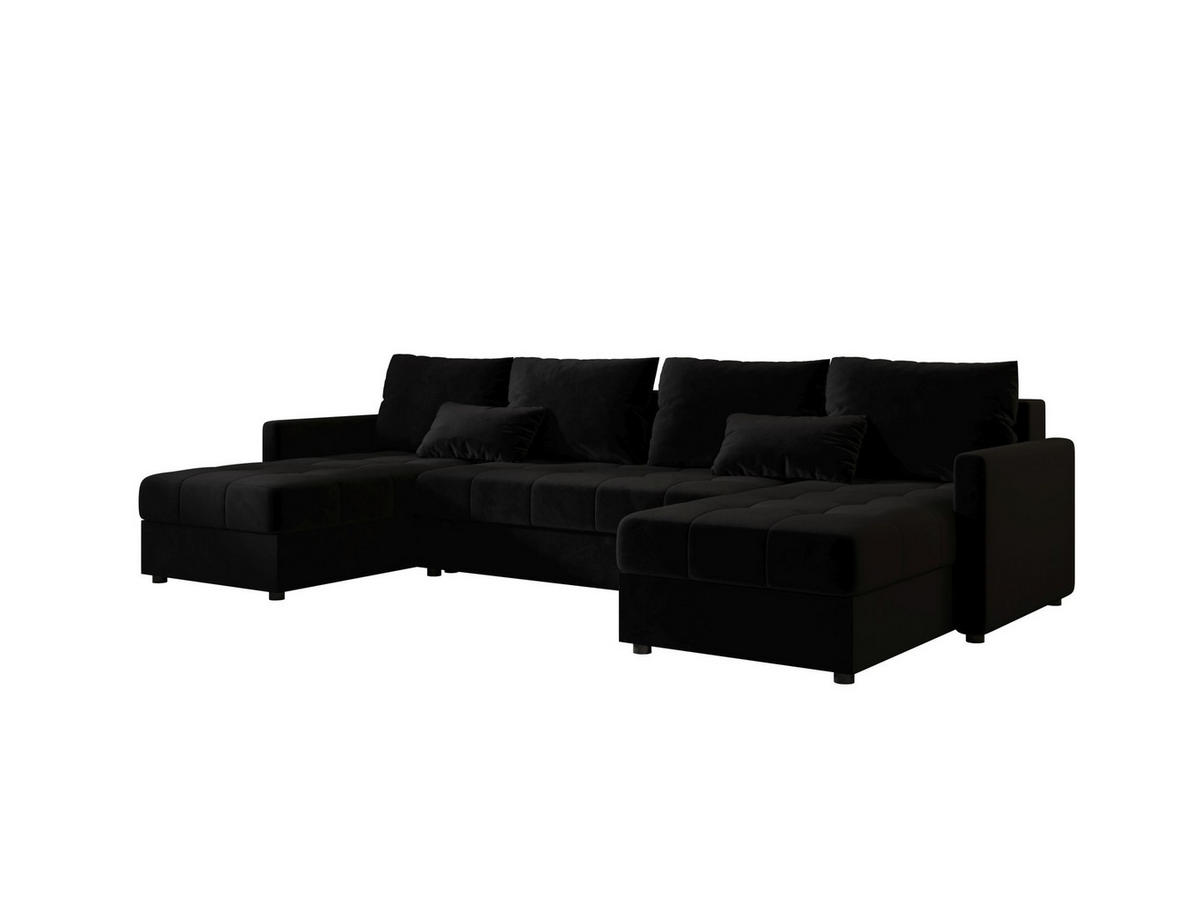 ECKSOFA MOS U BIS Itaka 15 mit Schlaffunktion - Schwarz, Textil (285/85/140cm) - Bedante
