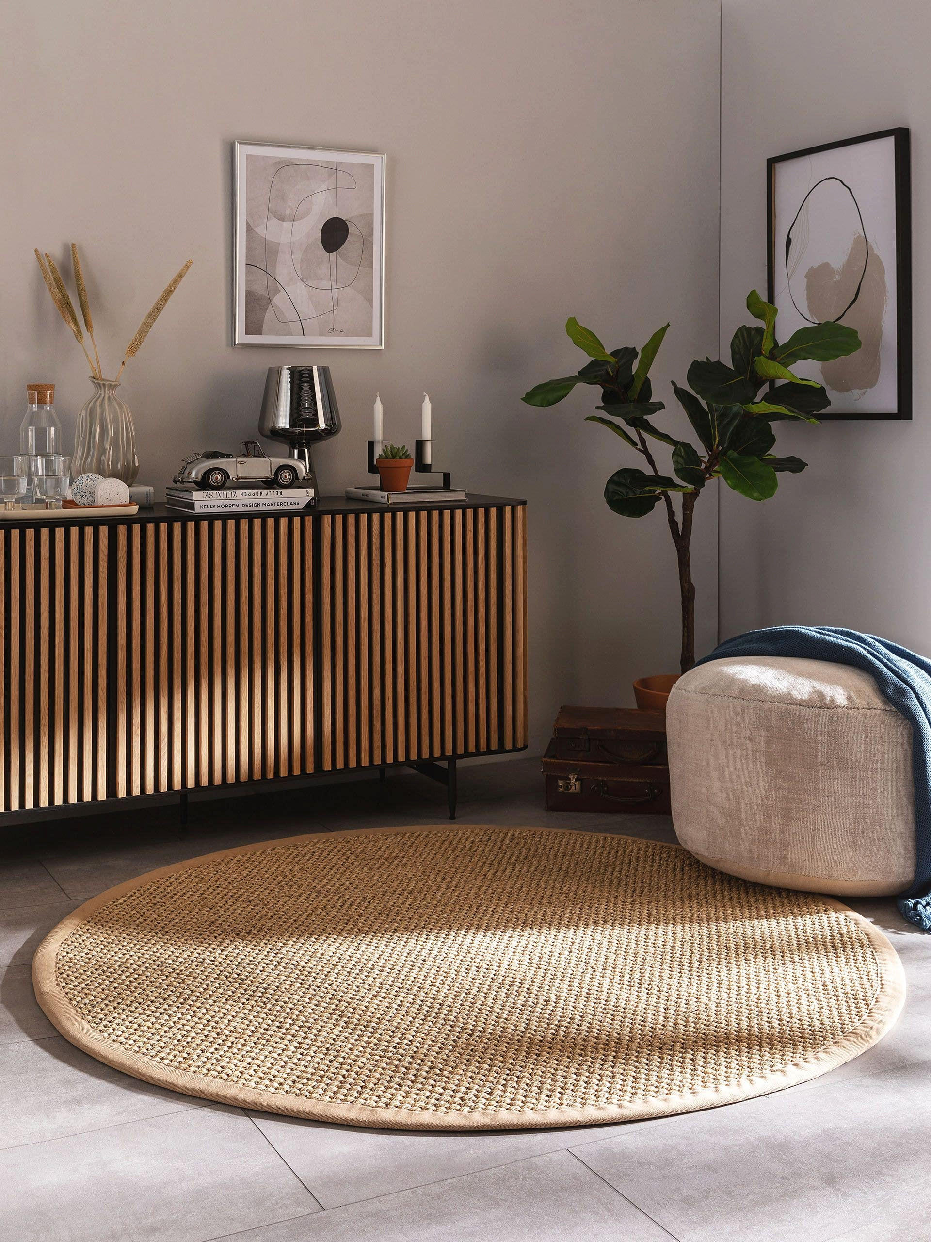 SISALTEPPICH Greta Cream ø 200 cm rund - Creme, Textil (200/200cm) - benuta Pure