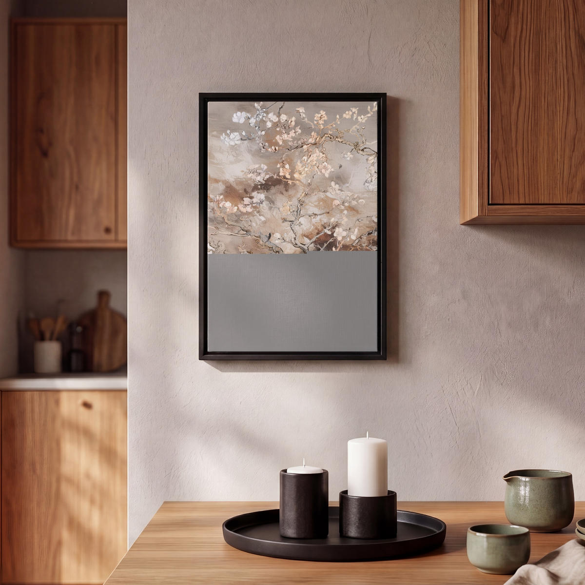 LEINWAND Bilder mit Rahmen - Mandelblüte - Kunst - Van Gogh - Beige - Abstrakt - 20x30 - Braun, Textil (20/30cm) - MuchoWow