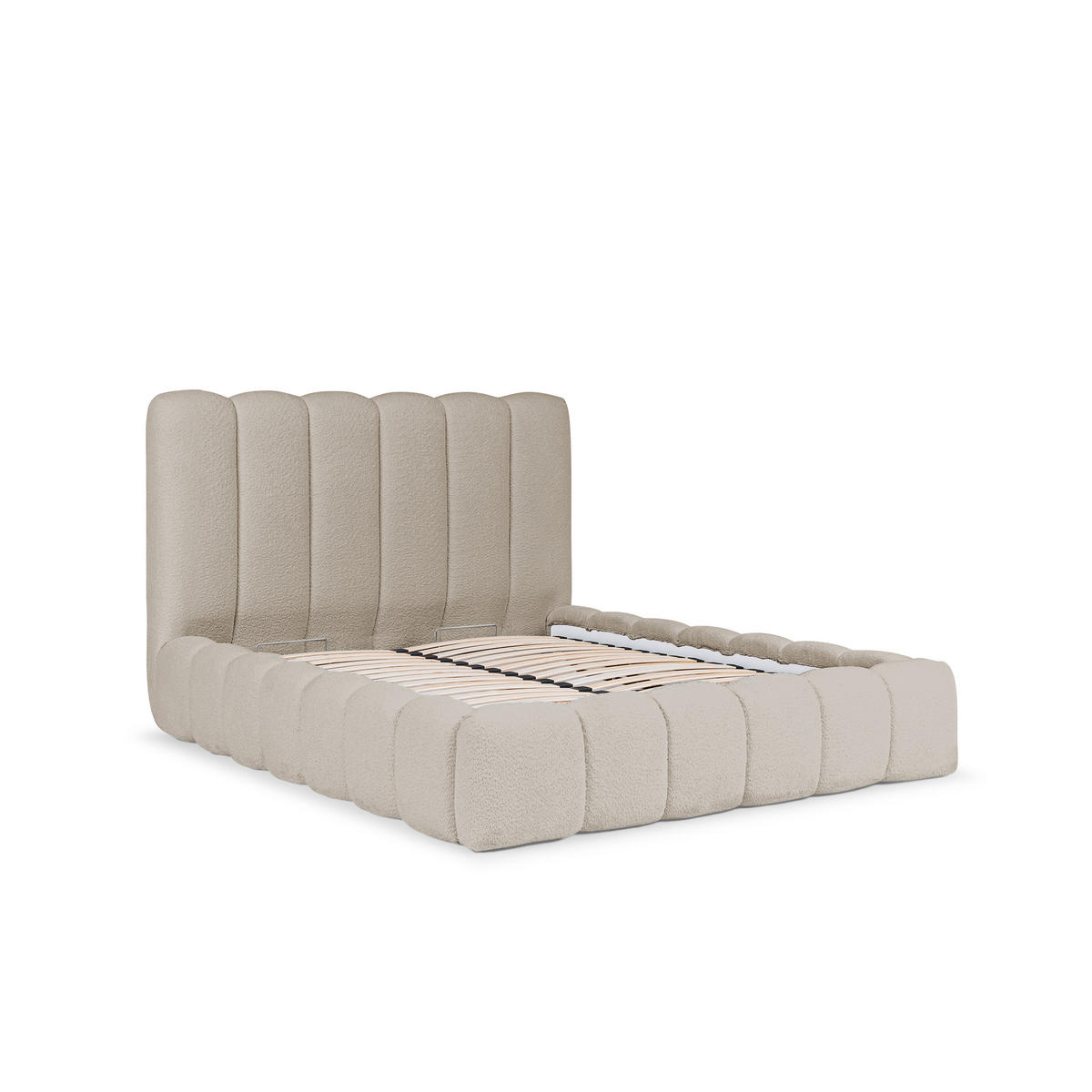 POLSTERBETT mit Stauraum 200x200 cm in Beige - Beige, Textil (200/200cm) - Home Collective