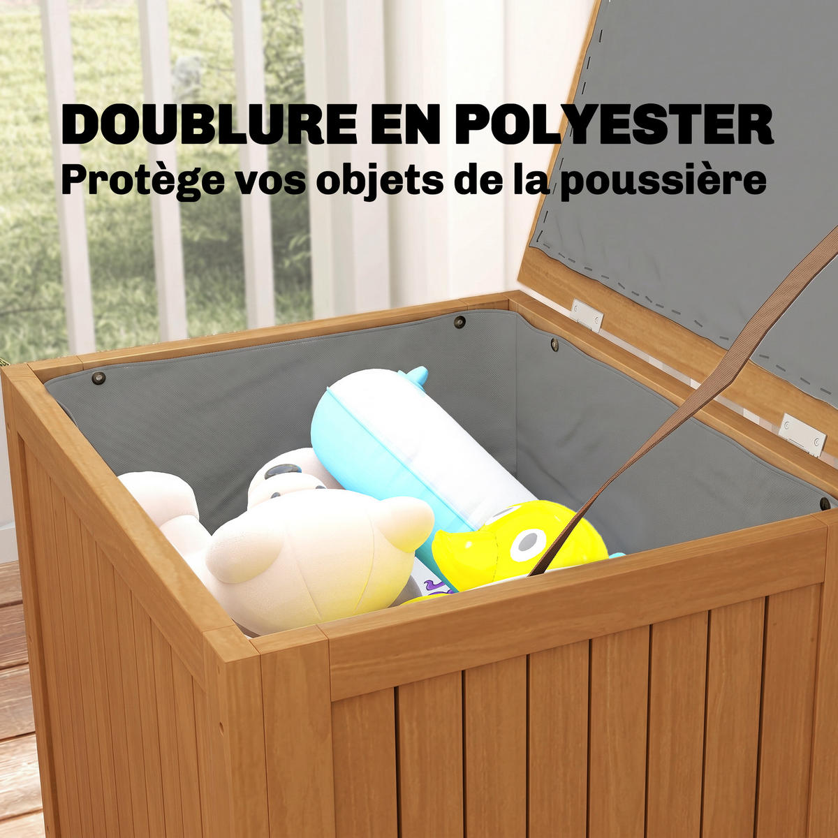 AUSSEN-AUFBEWAHRUNGSBOX, Massivholz, braun - Braun, Holz (51/58.5/63cm) - Vallsero