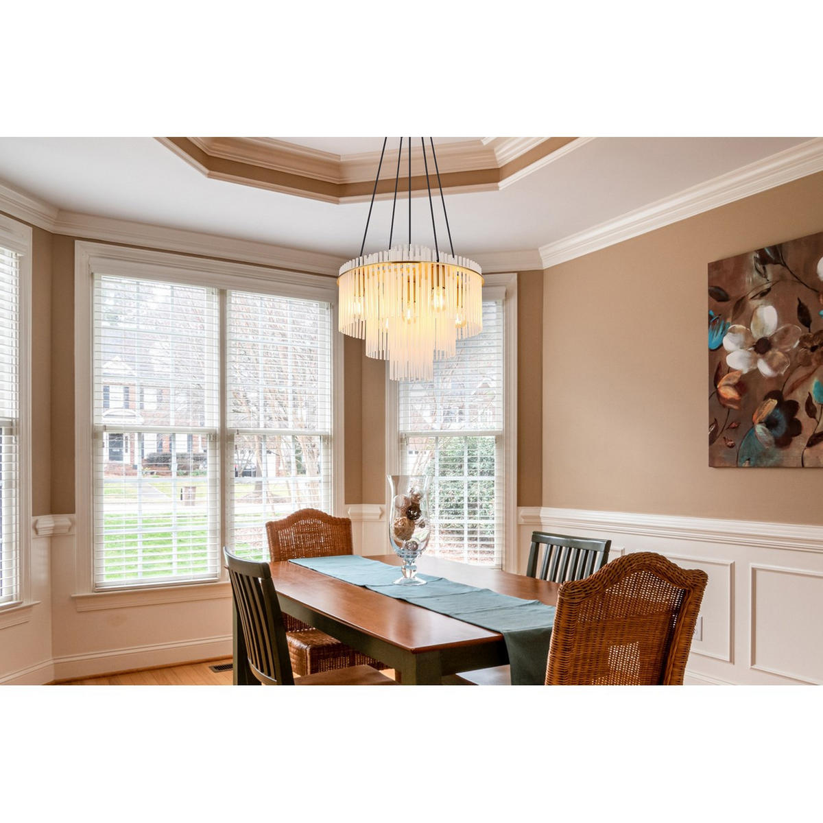 KRONLEUCHTER Gorley Metall Gold - Goldfarben, Glas (50/50/120cm) - Globo Lighting