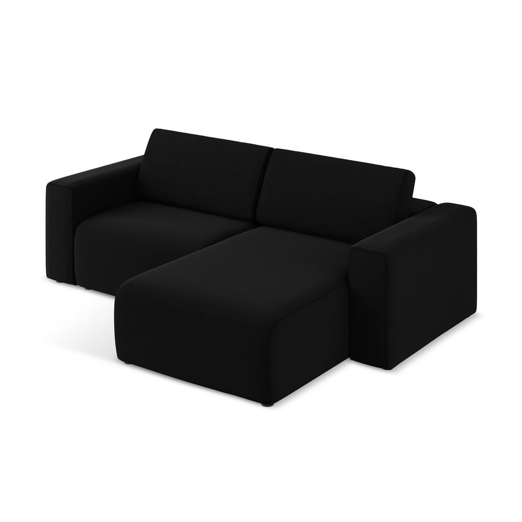 Thumbnail - Makamii Ecksofa, Schwarz, Textil, 3-Sitzer, Füllung: Schaumstoff, L-Form, Ottomane rechts, 224x167 cm, Made in EU, Wohnz...