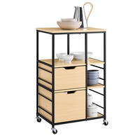 KÜCHENWAGEN mit Rollen, Naturholzoptik - Naturfarben, Holzwerkstoff (53/89/37cm) - SoBuy