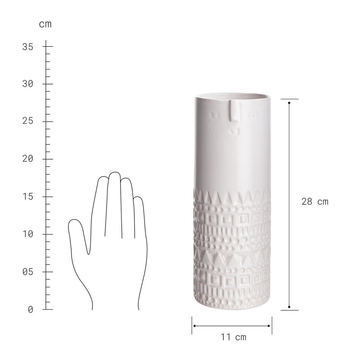 VASE Artist - Weiß, Keramik (28cm) - Butlers