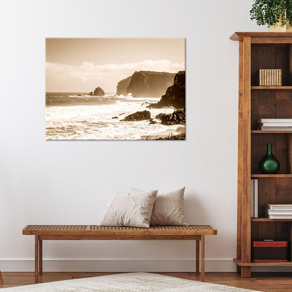 LEINWANDBILD Landschaften 100x70cm - Beige, Textil (100/70cm) - Feeby