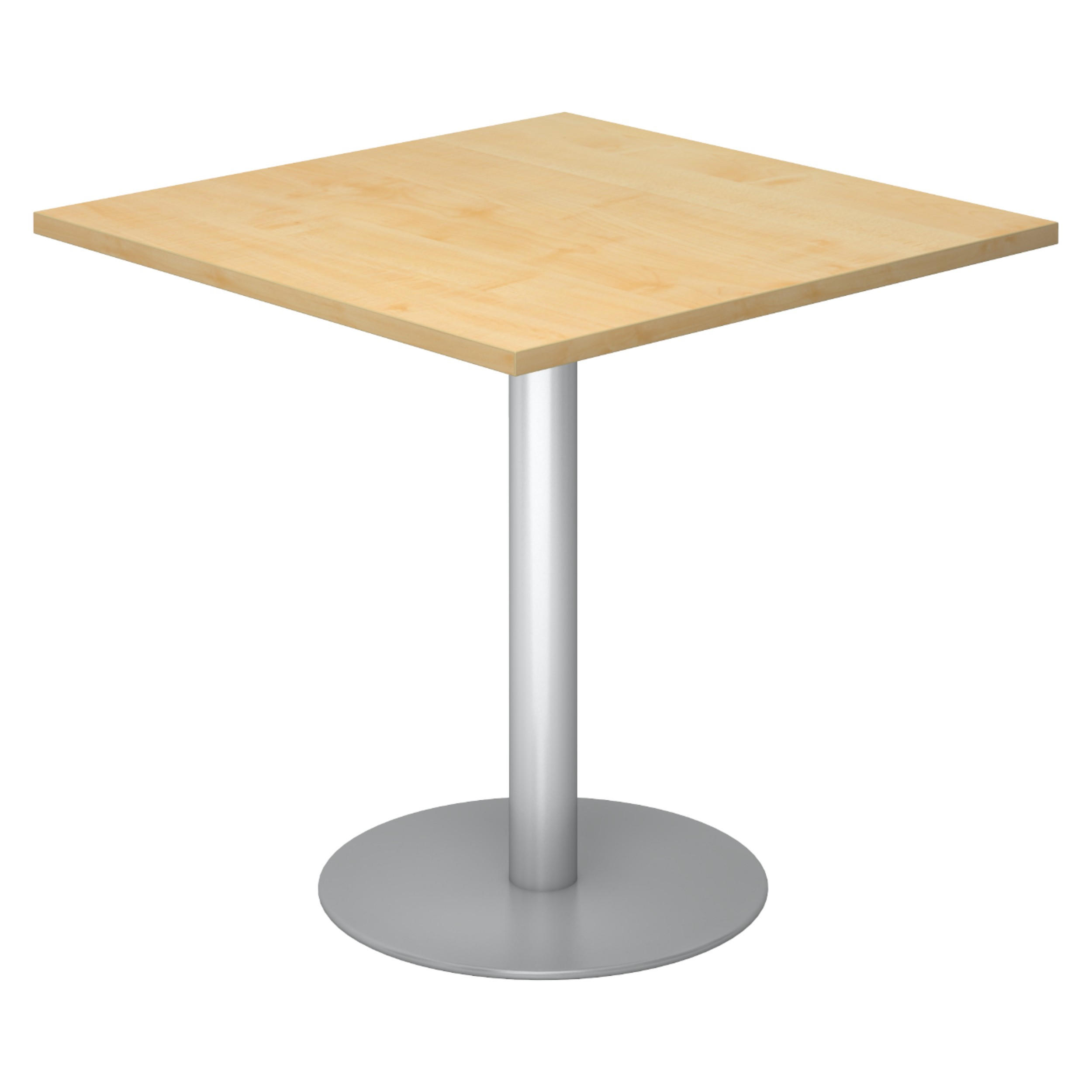 PAUSENTISCH eckig STF 80/80/74,5 cm in Ahornfarben/Silberfarben - Silberfarben/Ahornfarben, Holzwerkstoff (80/80/74.5cm) - bümö
