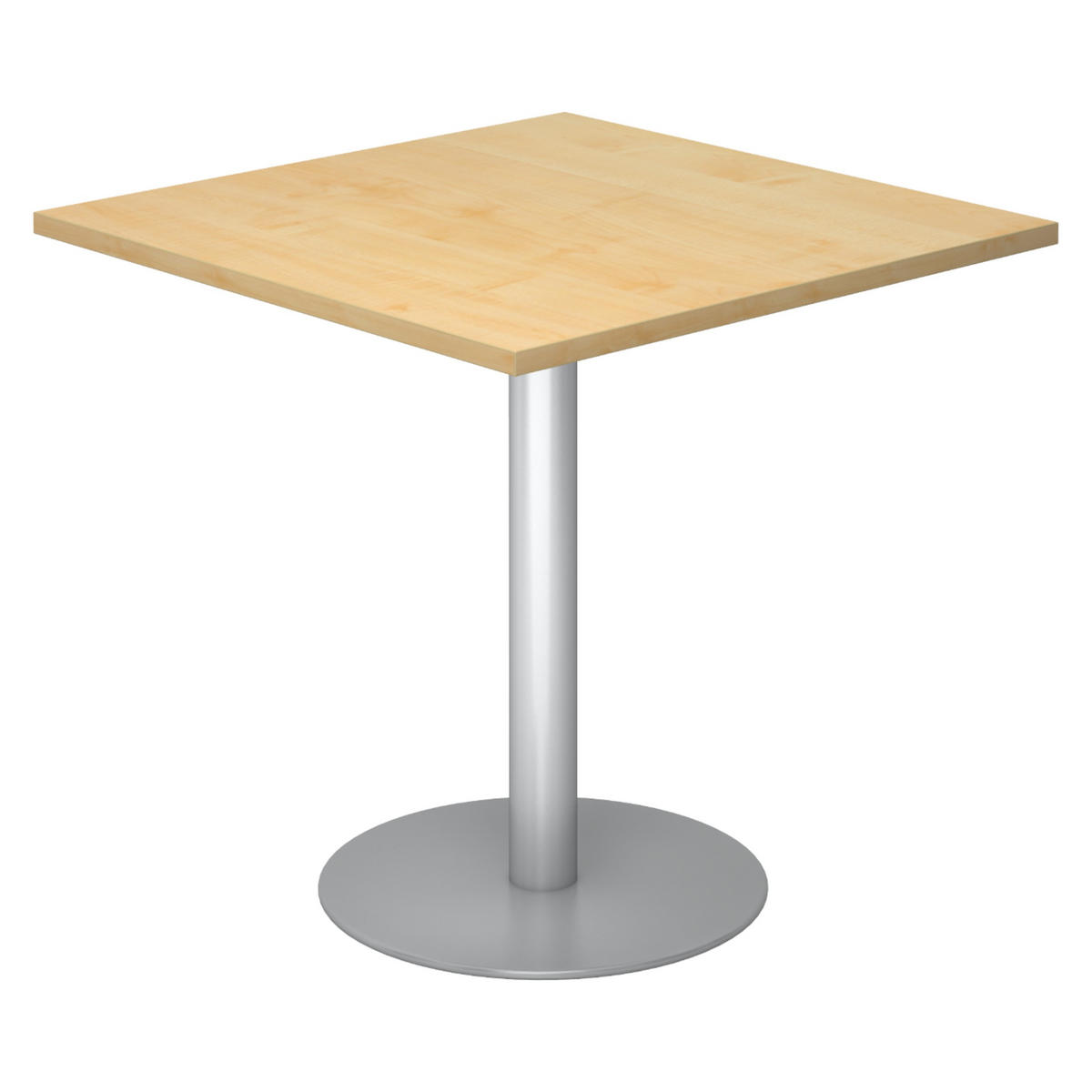 PAUSENTISCH eckig STF 80/80/74,5 cm in Ahornfarben/Silberfarben - Silberfarben/Ahornfarben, Holzwerkstoff (80/80/74.5cm) - bümö