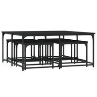 SATZTISCHE 5 Stk. Schwarz Holzwerkstoff - Schwarz, Holzwerkstoff (100/100/45cm) - furnicato