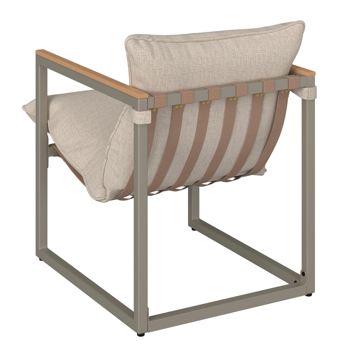 LOUNGEGARNITUR Lara Creme Metall/Outdoorstoff +Abdeckung - Creme, Metall