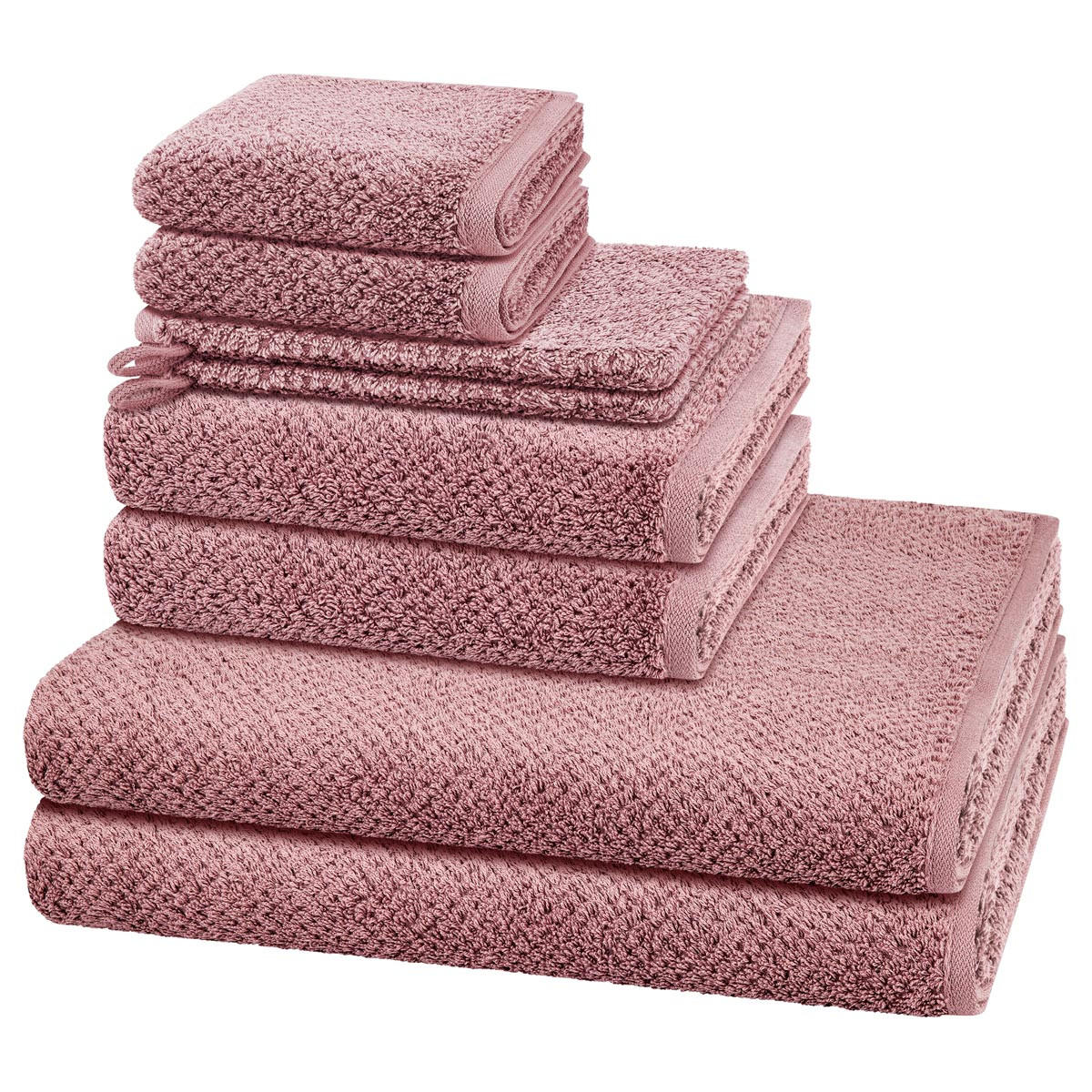 FROTTIERSET Pure 8-teilig - Rot, Textil (50/100cm) - Cawö