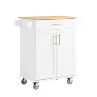 KÜCHENWAGEN mit einer Schublade Weiß 83x46x91cm Modern - Weiß, Holzwerkstoff (46/91/83cm) - SoBuy