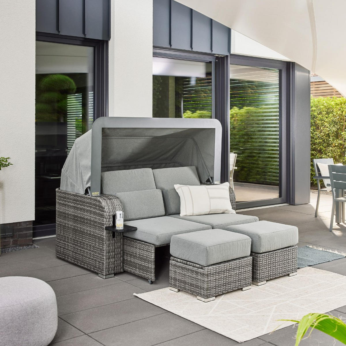 ABDECKUNG CAPE HOLBY - Grau, Textil (167/72/105cm) - Home Deluxe